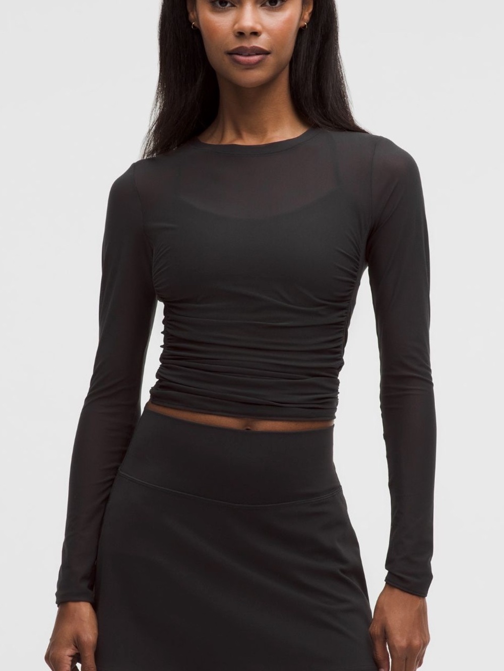 Lululemon Mesh Ruched Long Sleeve Top